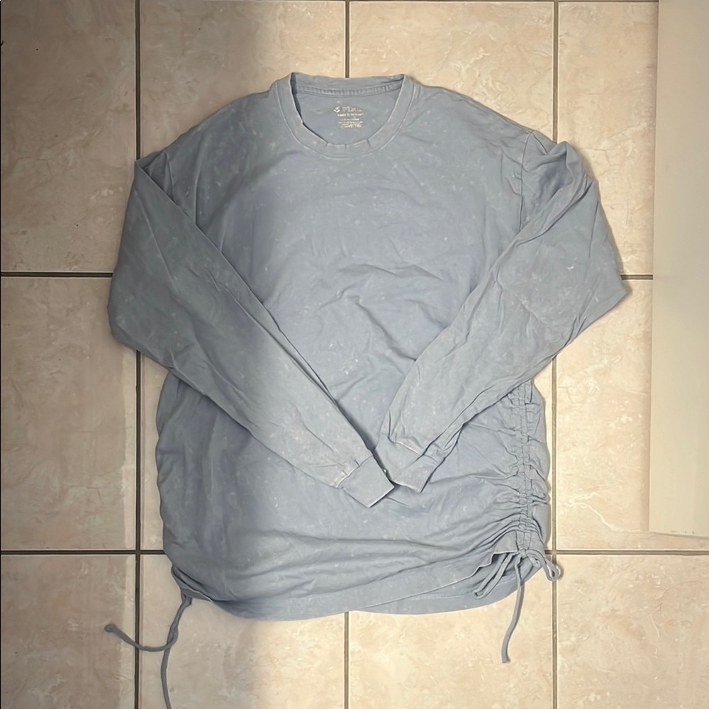 PINK Light Blue Acid Wash Shirt